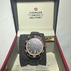 Wenger Black Watch with Orange Accents